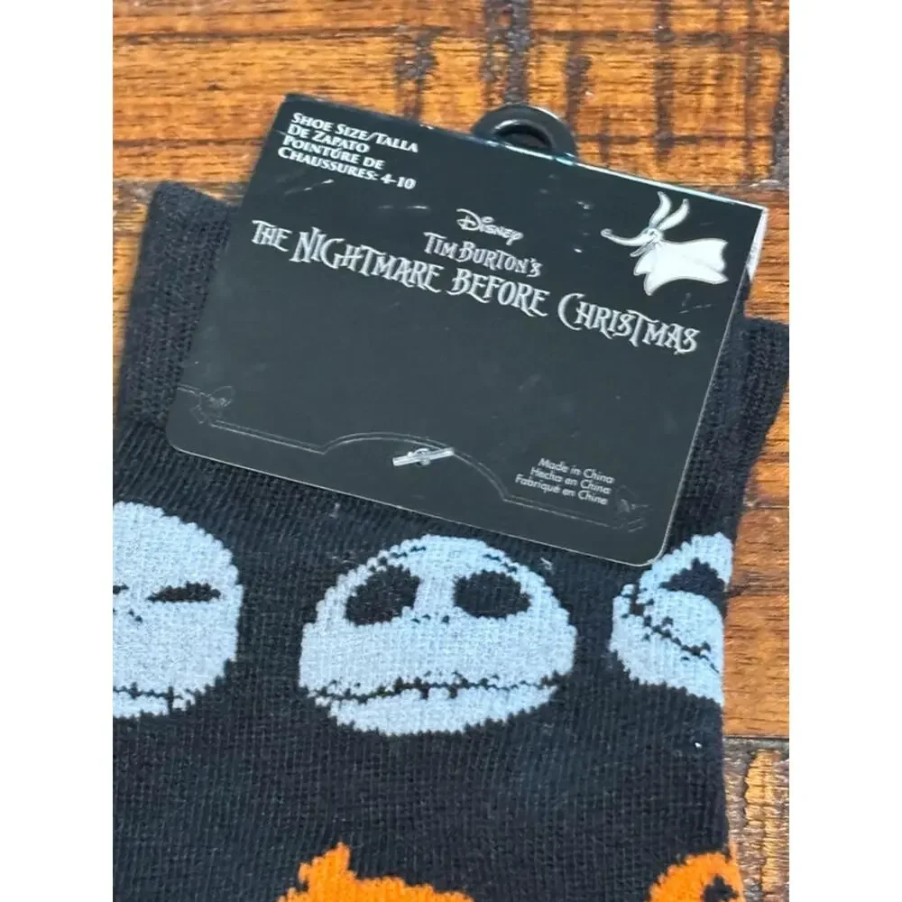 Disney Nightmare Before Christmas Ladies Jack Skellington Pumpkin Socks 4-10 NWT